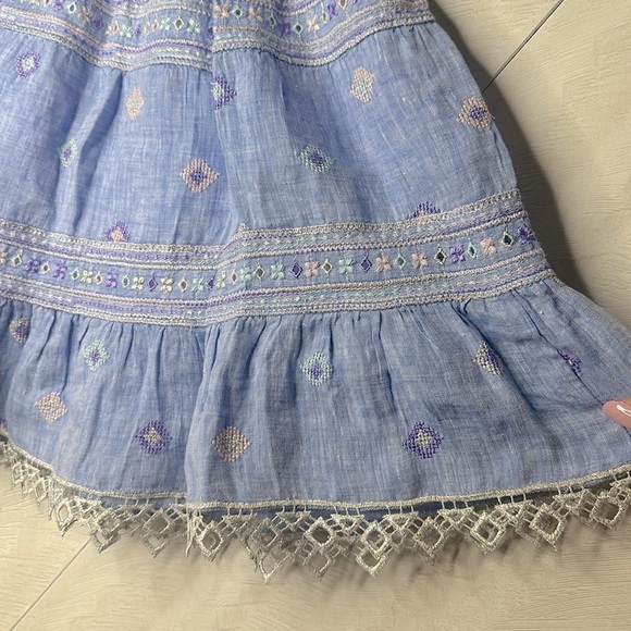 🔥 TEMPTATION POSITANO Chiesa Nuova embroidered Linen skirt MADE IN ITALY small - Picture 11 of 11